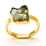 Moldavit guldring storlek 7