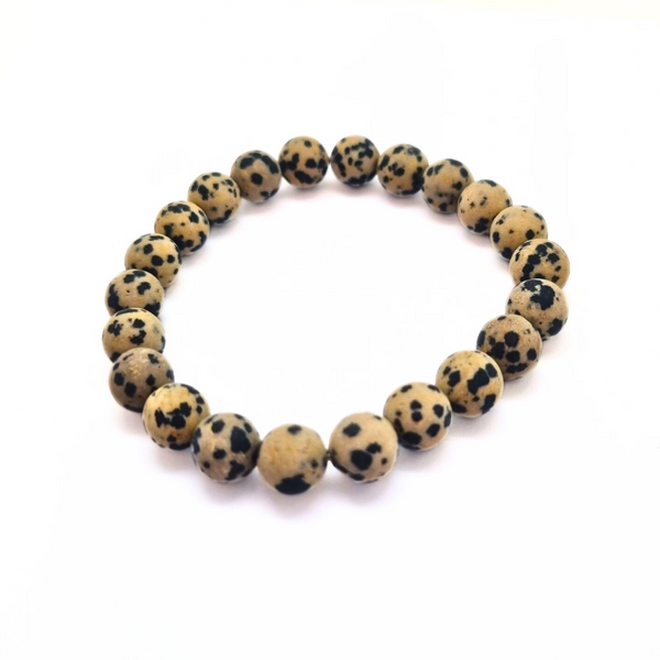 Dalmatian stone round matte 8 mm