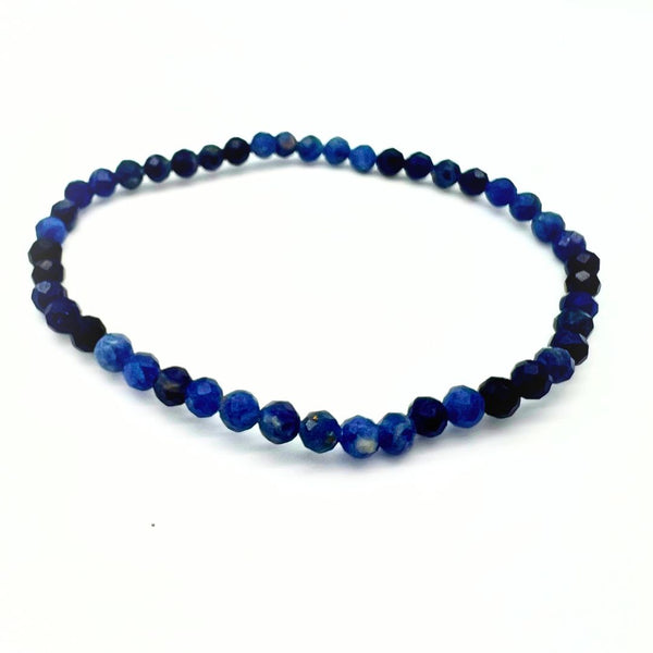 Lapis Lazuli, faceted bracelet 4 mm