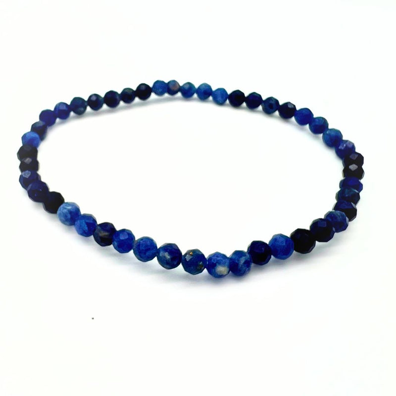 Lapis Lazuli, faceted bracelet 4 mm