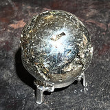 Pyrite polished glittery beads
