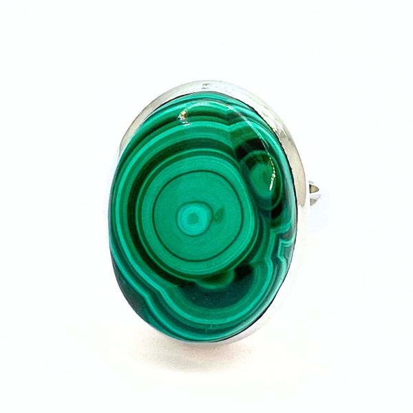 Malachite, top class silver ring