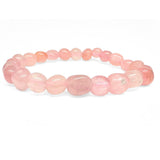 Rosenkvarts fri form trumlat armband