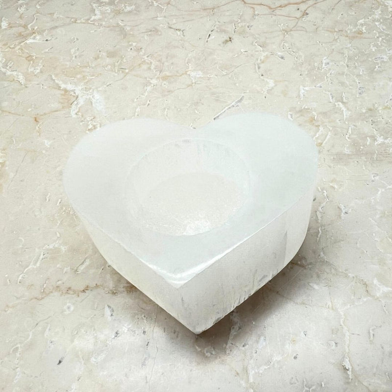 Ljuslykta, hjärtformad vit selenit