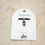 Ametist, månadssten för februari silverhänge