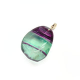 Fluorite, tumbled pendant with faceted sides and silver bail