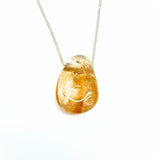 Citrine necklace with silver or gold-plated chain