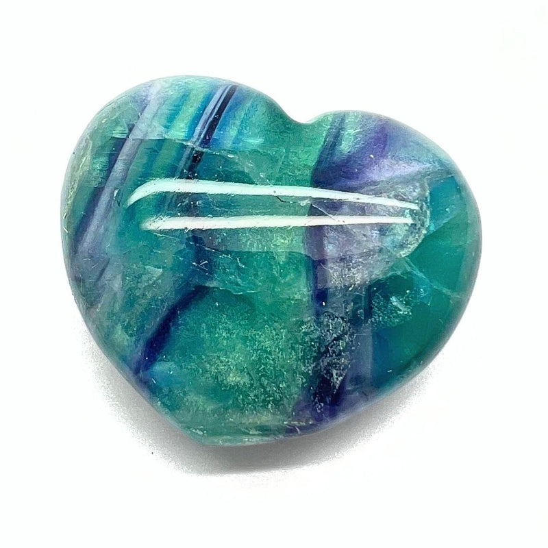 Fluorite heart rainbow fluorite in AA quality