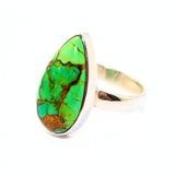 Turquoise round stone in sterling silver