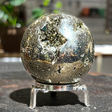 Pyrite polished glittery beads