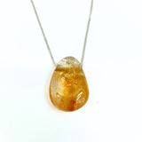 Citrine necklace with silver or gold-plated chain