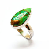 Turquoise round stone in sterling silver