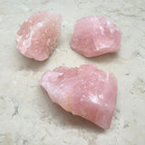 Rosenkvarts AA kvalité, rå mineral