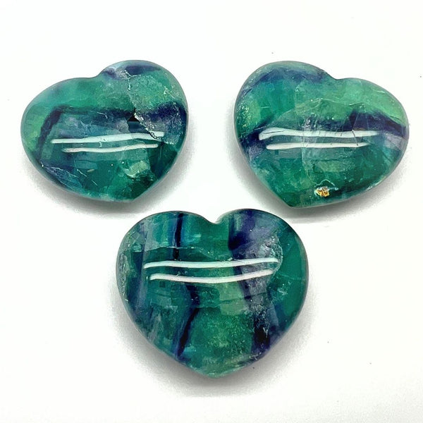 Fluorite heart rainbow fluorite in AA quality