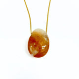 Citrine necklace with silver or gold-plated chain