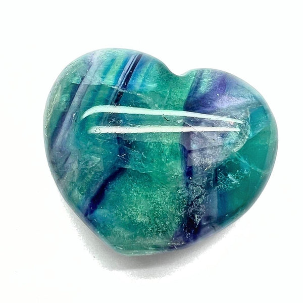 Fluorite heart rainbow fluorite in AA quality