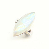 Sateenkaarikuvioinen kivi, sileä sormus sterlinghopeaa