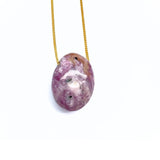 Charoit halsband med silver eller guldpläterad kedja