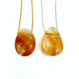 Citrine necklace with silver or gold-plated chain