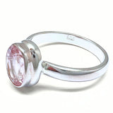 Morganite faceted, silver ring