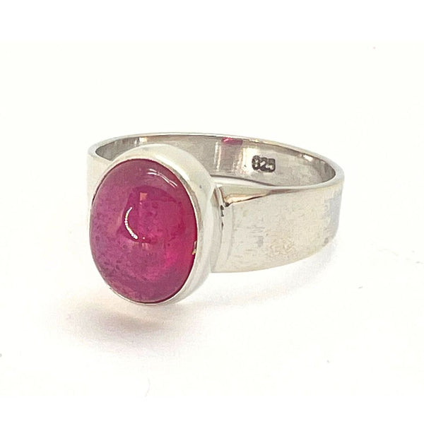 Rubin silverring slät design