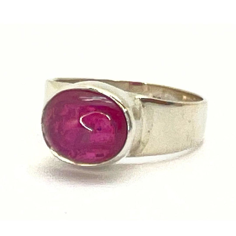 Rubin silverring slät design