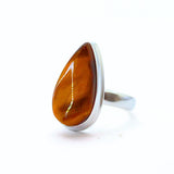 Tiger's Eye Unique Silver Ring Size 6