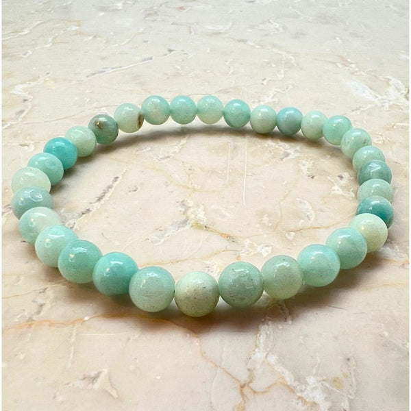 Amazonite, 6mm pearl bracelet