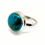 Krysokolla från Peru unik silverring storlek 9