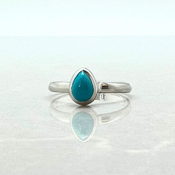 Turquoise drop in sterling silver