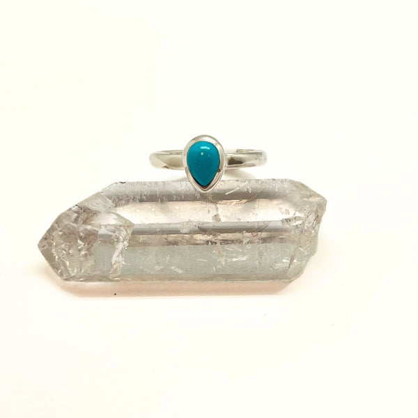 Turquoise drop in sterling silver