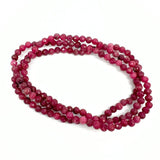 Rubin fasettslipat armband 4 mm
