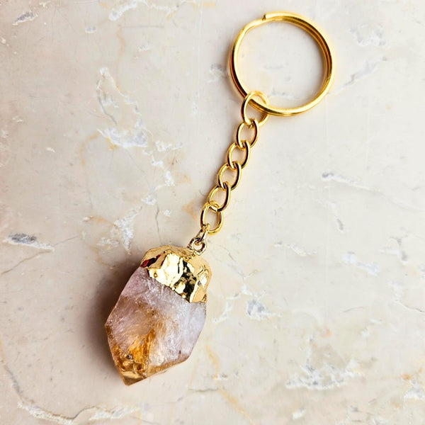 Citrinspets gold colored key ring