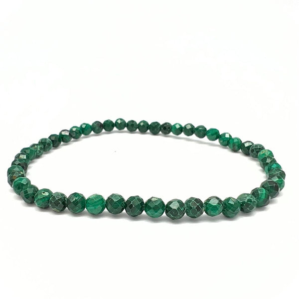 Malakit, fasetterat armband 4 mm