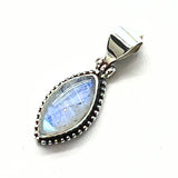 Rainbow moonstone, pendant with filigree