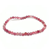 Rodonit, fasettslipat armband 4 mm