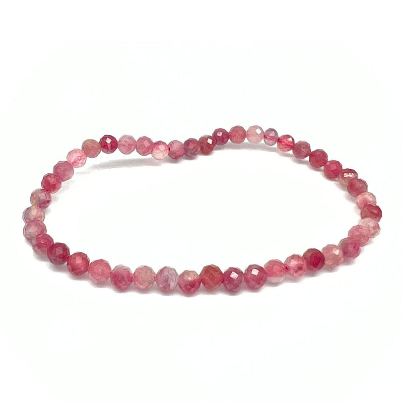 Rodonit, fasettslipat armband 4 mm