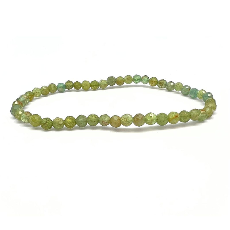Apatit djupt grön, fasettslipat armband 4 mm