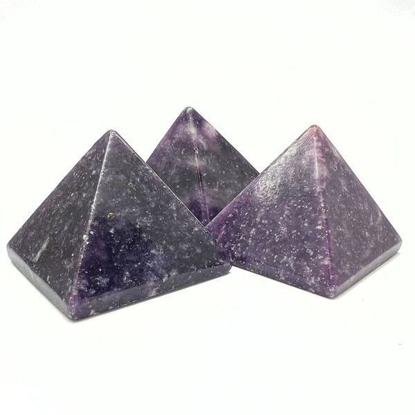 Lepidolite, cut pyramid