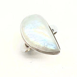Sateenkaarikuvioinen kivi, sileä sormus sterlinghopeaa