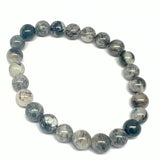 Rutile quartz, black rutiles 8 mm bracelet