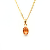 Citrine, month stone for November in gold-plated silver pendant
