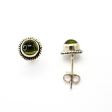 Peridot, stiftörhänge silver med filigran