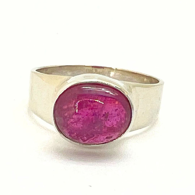 Rubin silverring slät design