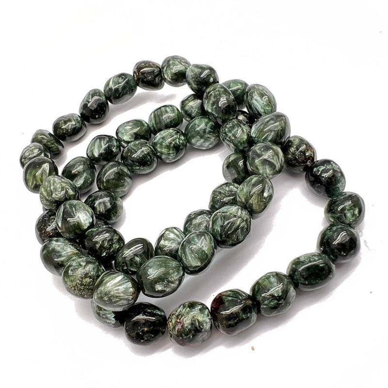 Serafinit, trumlat sten armband