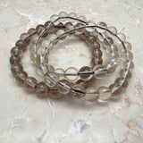 Smoky quartz, bracelet with 8 mm A quality beads