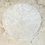 Selenit, slipad platta livets träd