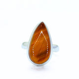 Tiger's Eye Unique Silver Ring Size 6