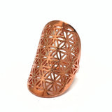 Flower of Life - brons / rött guld ring i brons ställbar ringstorlek