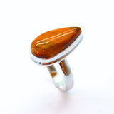 Tiger's Eye Unique Silver Ring Size 6